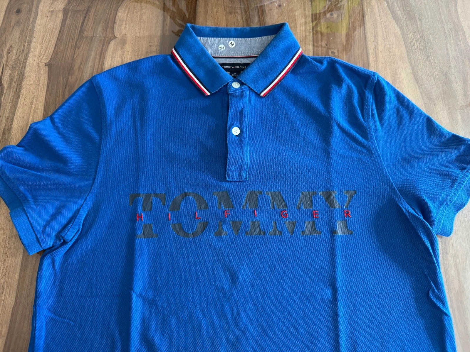 Polo Tommy Hilfiger Hombre M Custom Fit – Azul – Gran Logo – Vintage – Muy buen estado – photo 4